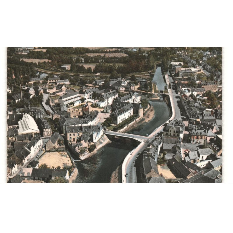PONTIVY: vue générale le pont de l'hôpital et le blavet vue aérienne 10X15 - très bon état