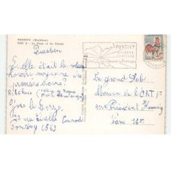 PONTIVY: la plage et les tennis vue aérienne 10X15 - très bon état