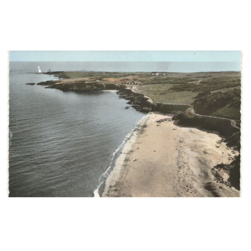 ILE DE GROIX: les grands sables et nosterven vue aérienne 10X15 - très bon état