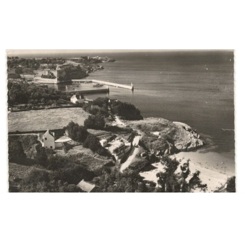 BELLE-ILE-en-MER: le palais, plage de ramonette vue aérienne 10X15 - très bon état