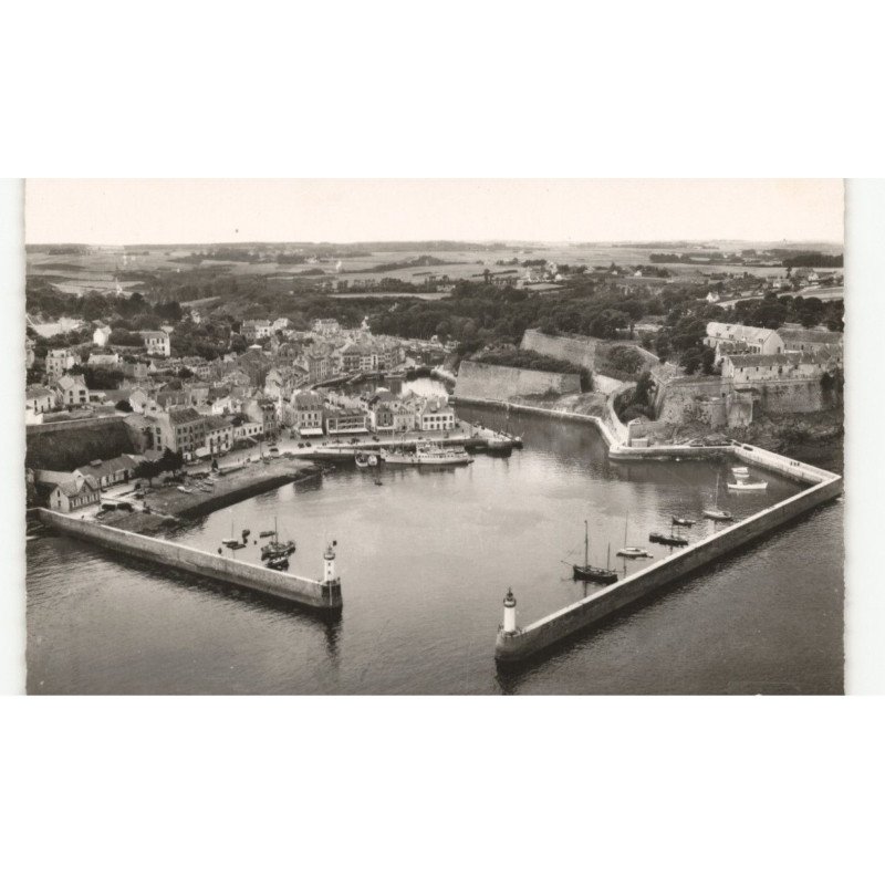 BELLE-ILE-en-MER: LE PALAIS: vue générale du port vue aérienne 10X15 - très bon état