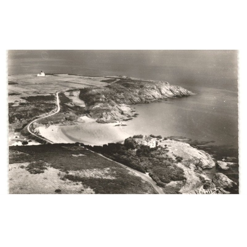 BELLE-ILE-en-MER: LE PALAIS: pointe de kerdonis et plage port andro vue aérienne 10X15 - très bon état