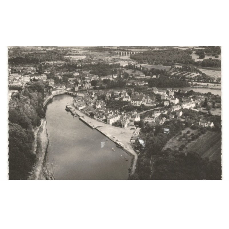 AURAY: la rivière d'auray le pont de saint-goustan au loin, le viaduc vue aérienne 10X15 - très bon état