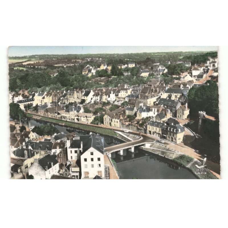 JOSSELIN: le pont sainte-croix vue aérienne 10x15 - très bon état