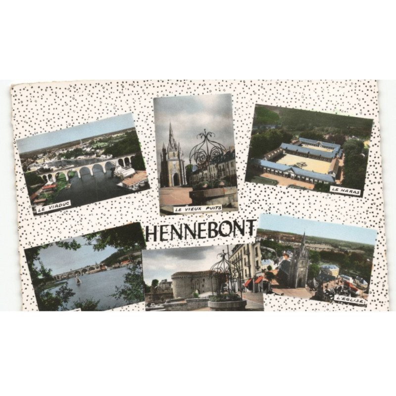 HENNEBONT: 6 vues vue aérienne 10x15 - très bon état