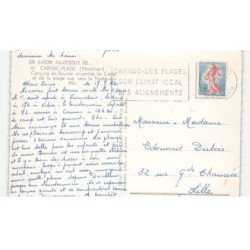 CARNAC-PLAGE: camping de baumer ensemble du camp et de la plage vue aérienne 10x15 - très bon état