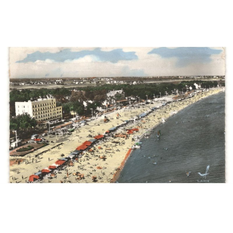CARNAC-PLAGE: la grande plage vers baumer vue aérienne 10x15 - très bon état