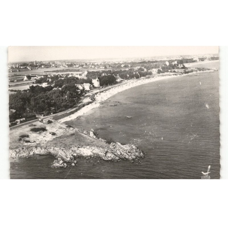CARNAC-PLAGE: plage de légen!èse vue aérienne 10x15 - très bon état