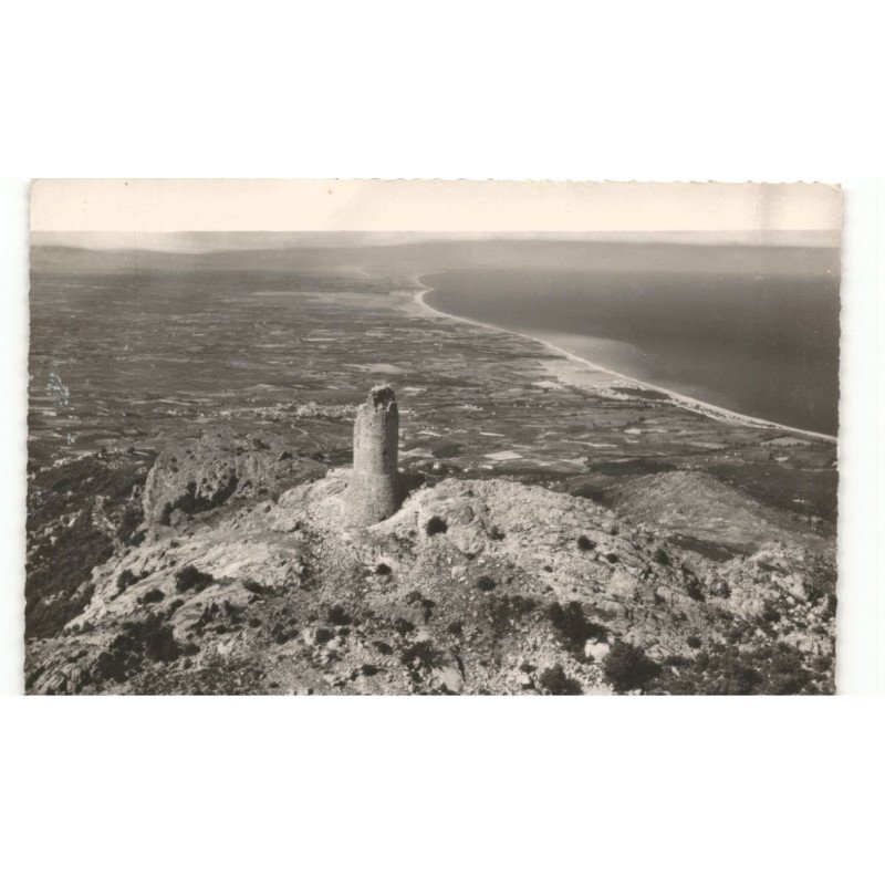 ARGELES-sur-MER: tour de la massane et la plage vue aérienne 10X15 - très bon état