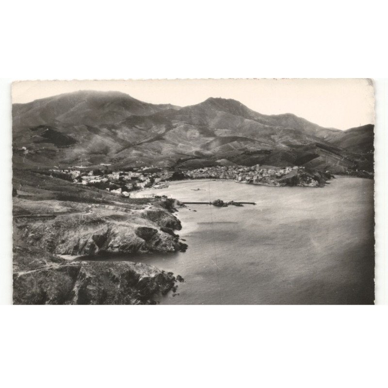 BANYULS: vue panoramique la côté et banyuls vue aérienne 10X15 - très bon état