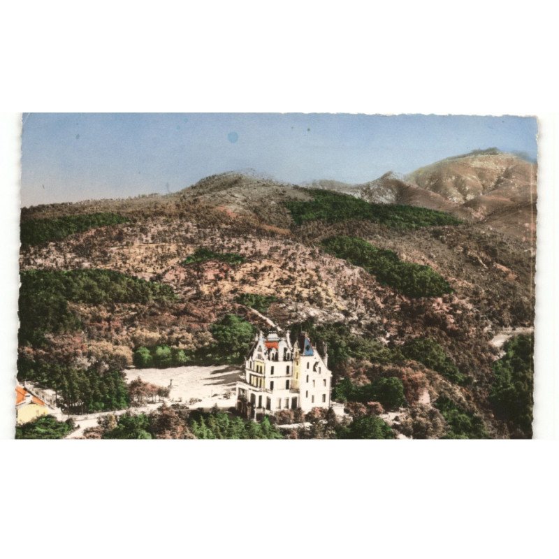 ARGELES-sur-MER: le château de valmy et tour de la massane vue aérienne 10X15 - très bon état