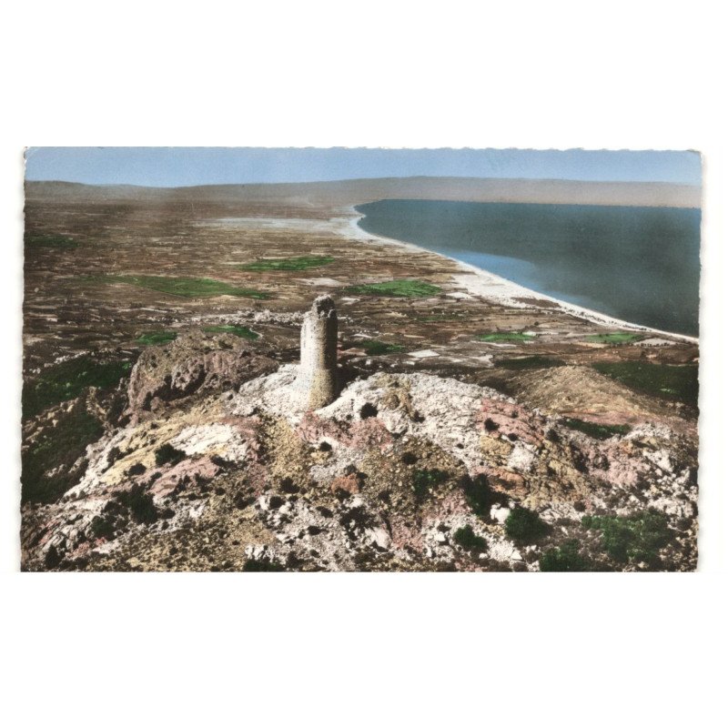 ARGELES-sur-MER: tour de la massane et la plage vue aérienne 10X15 - très bon état