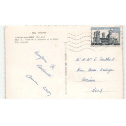ARGELES-sur-MER: tour de la massane et la plage vue aérienne 10X15 - très bon état