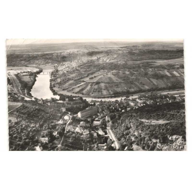 SIERCK-les-BAINS: boucle de la moselle vue aérienne 10X15 - très bon état