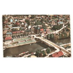 SARREGUEMINES: le nouveau pont et la sarre vue aérienne 10X15 - très bon état