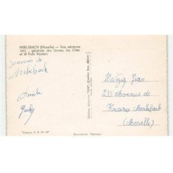 MERLEBACH: générale des usines, les cités et le puits vouters vue aérienne 10x15 - très bon état