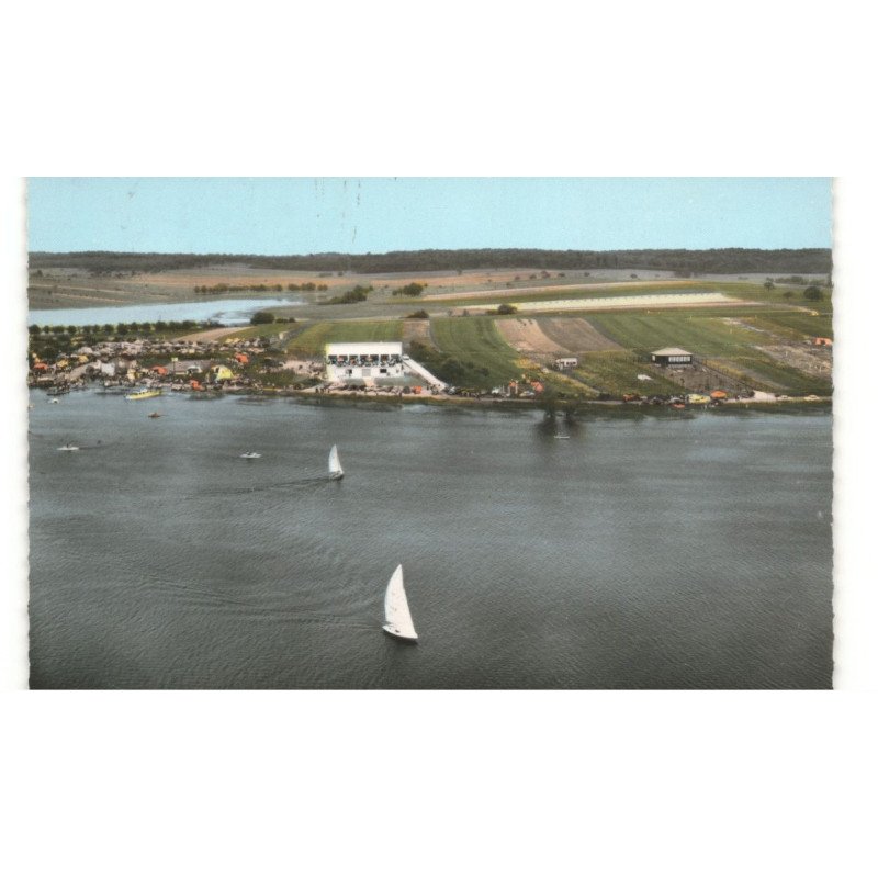 MITTERSHEIM: le lac vert, la plage et le camping vue aérienne 10x15 - très bon état (timbre décollé)