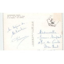 MITTERSHEIM: le lac vert, la plage et le camping vue aérienne 10x15 - très bon état (timbre décollé)