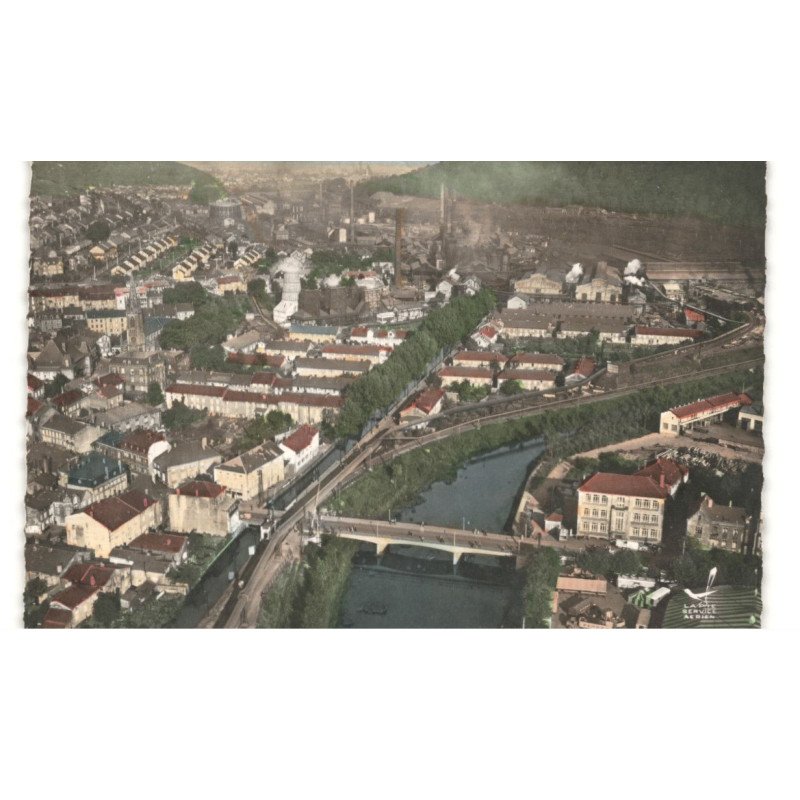 MOYEUVRE-GRANDE: le pont sur l'orne vue aérienne 10X15 - très bon état