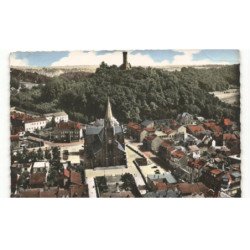 FORBACH: l'église dans le fond la tour de schlossberg vue aérienne 10X15 - état