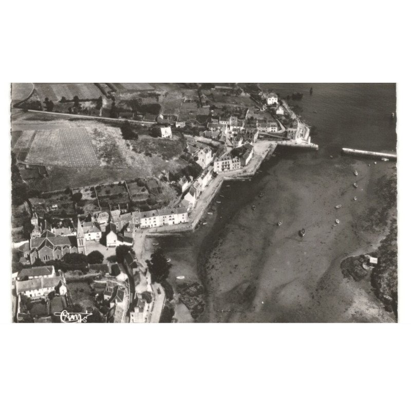 SAUZON: le port vu vers la mer vue aérienne 10X15 - très bon état