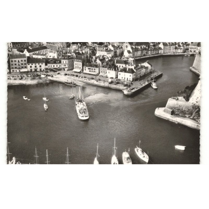 BELLE-ILE-EN-MER: le port du palais vue aérienne 10X15 - très bon état