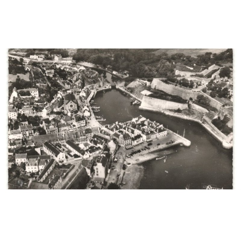 LE PALAIS-BELLE-ILE: le bassin et le fort vauban vue aérienne 10X15 - très bon état
