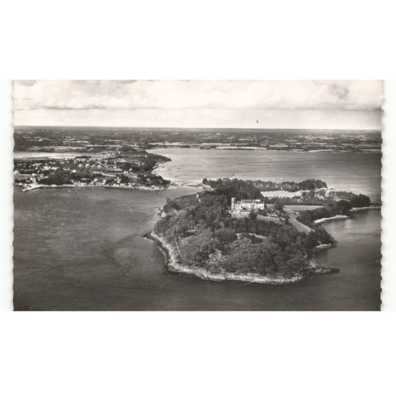 LARMOR-BADEN: ile de berder en second plan vue aérienne 10X15 - très bon état