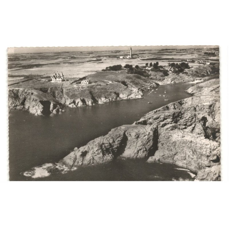 BELLE-ILE-en-MER: COULPHAR: le port et la plage la plage vue aérienne 10X15 - très bon état