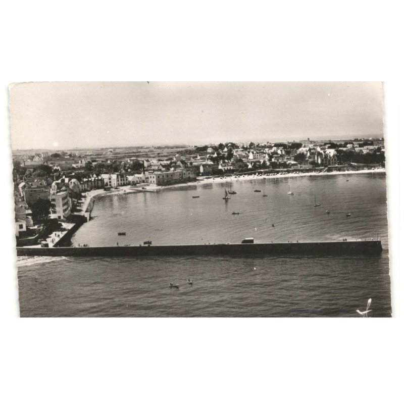 SAINT-PIERRE-QUIBERON: le port vue aérienne 10X15 - très bon état