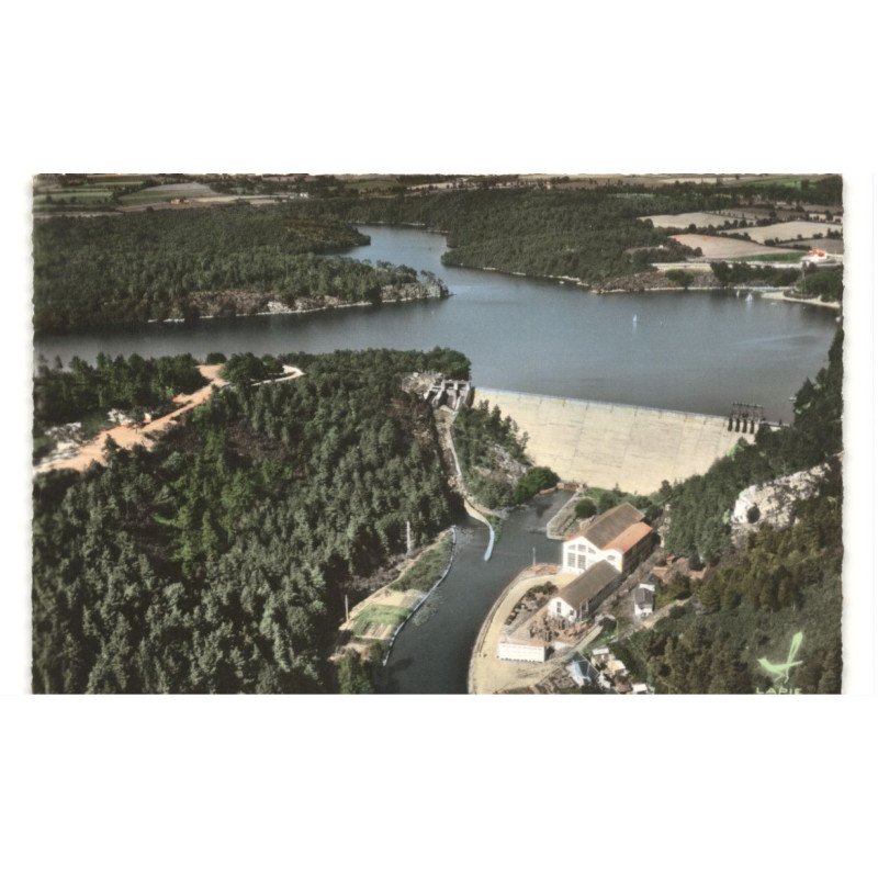 SAINT-AIGNAN: barrage de guerlédan vue aérienne 10X15 - très bon état