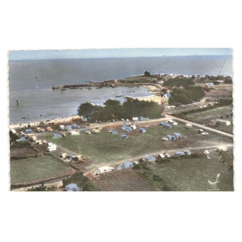 PRESQU'ILE DE RHUYS: camping et port vue aérienne 10X15 - très bon état