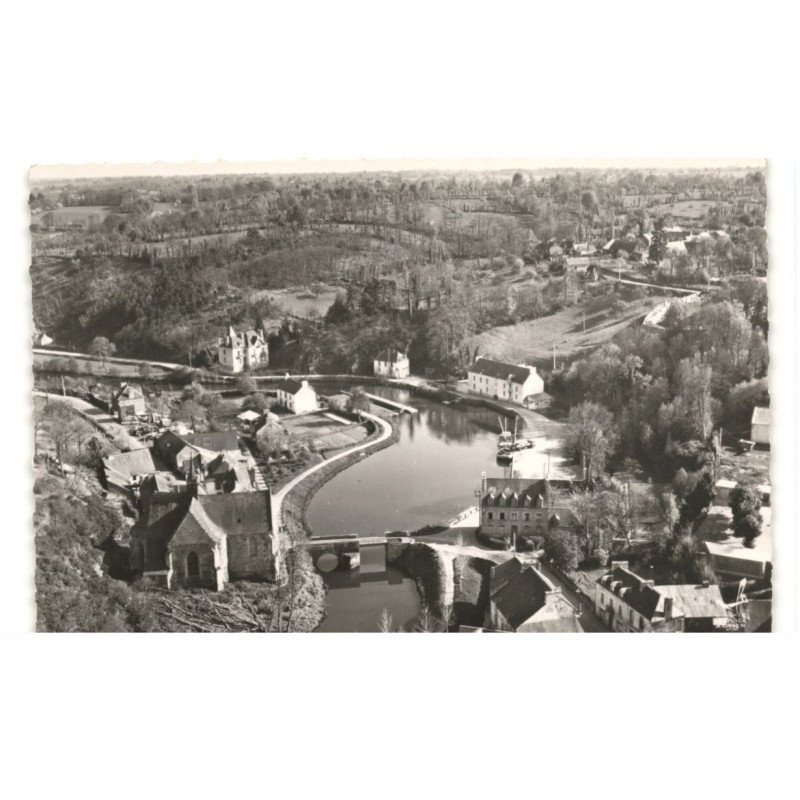 ROHAN: le canal de nantes à brest et chapelle bon-encontre vue aérienne 10X15 - très bon état