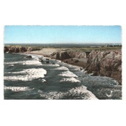 PRESQU'ILE DE RHUYS: vue d'ensemble de la plage de port-blanc vue aérienne 10X15 - très bon état