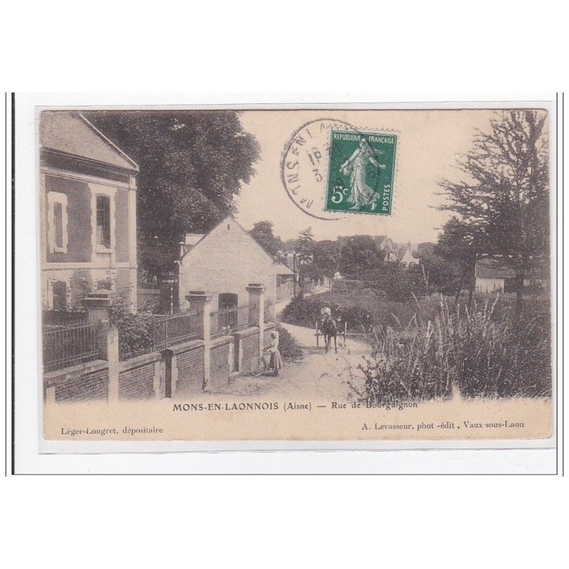 MONS-en-LAONNOIS : rue de bourgignon - tres bon etat