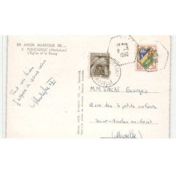 PLEUCADEUC: l'église et le bourg vue aérienne 10X15 - très bon état