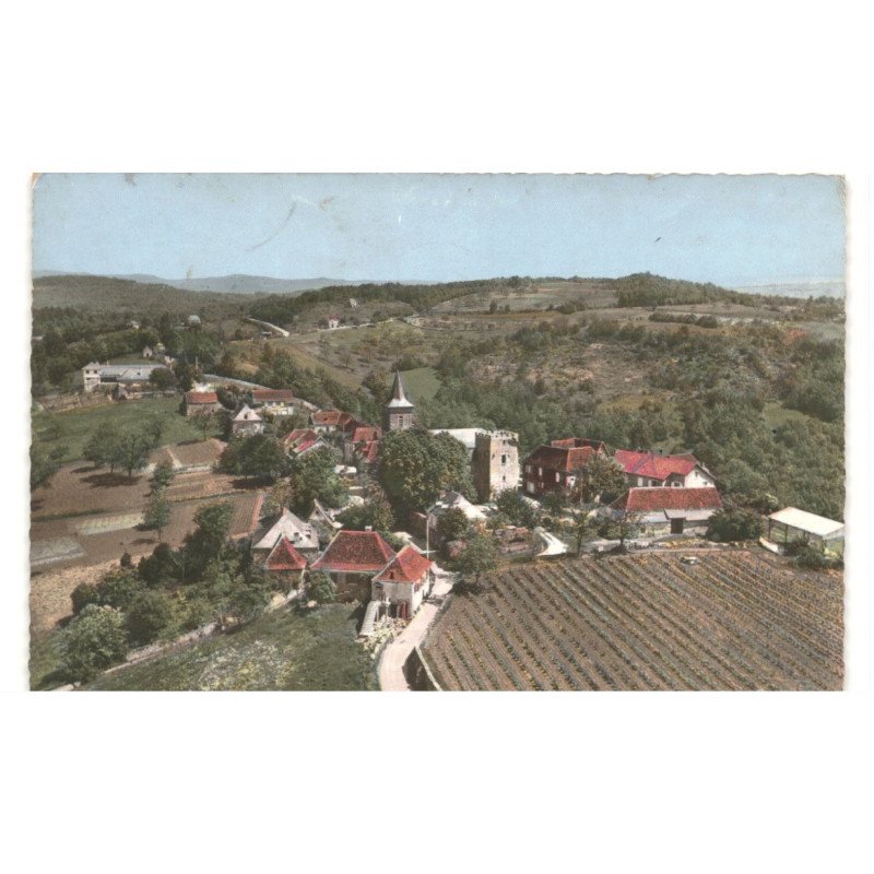 QUEYSSAC-les-VIGNES: pays du vin paillé site de tourisme et de repos vue aérienne 10x15 - très bon état