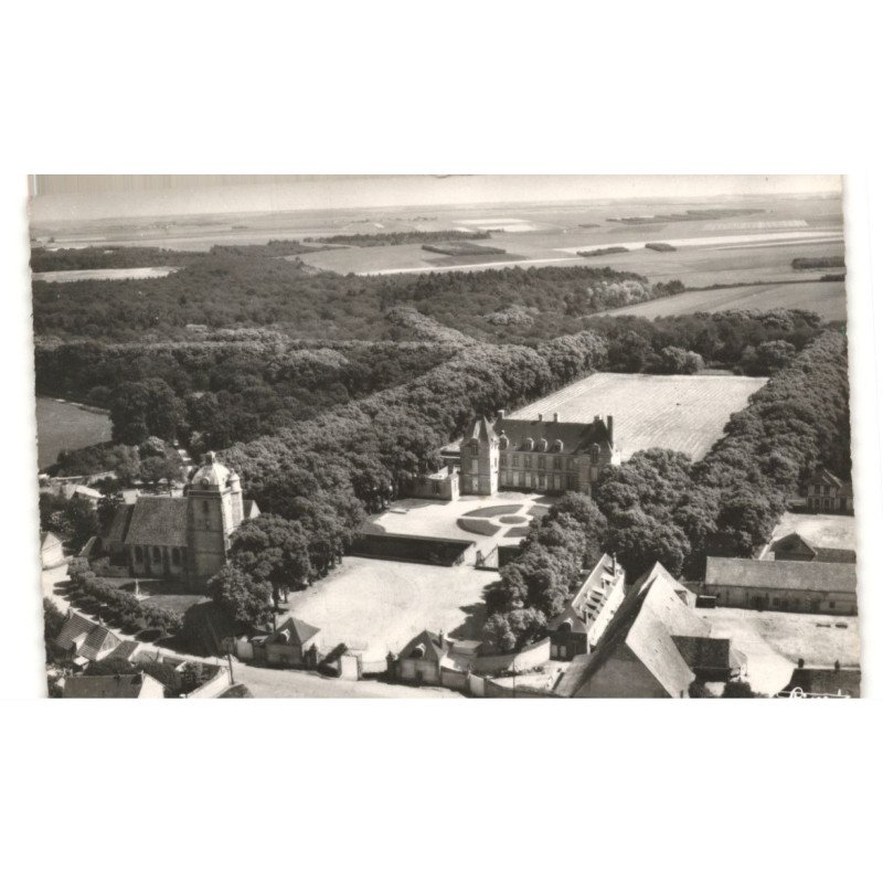 BOULLAY-THIERRY: château, société usinor groupe A colonie de vacances vue aérienne 10x15 - très bon état