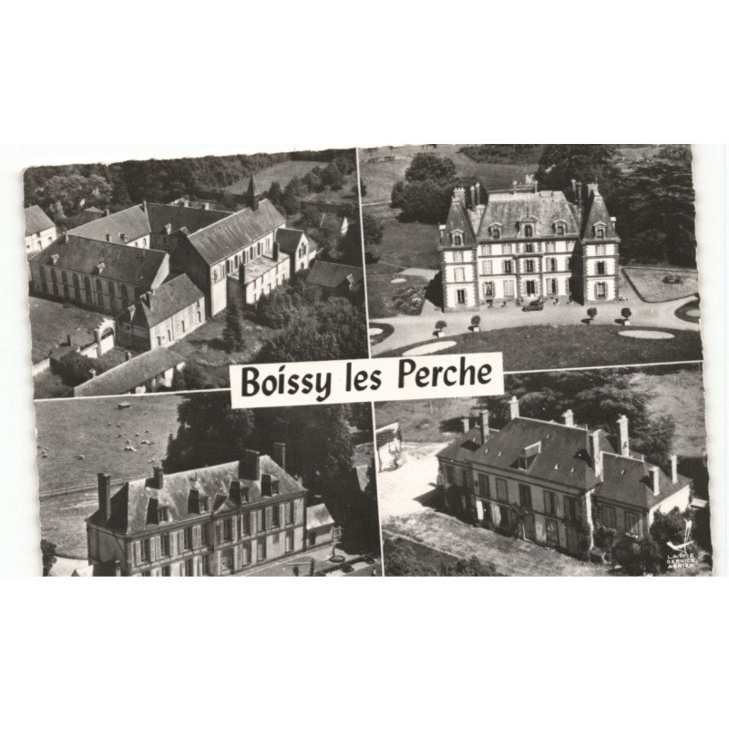 BOISSY-les-PERCHE: la cour petral boulay saint-clair mesnil courangère vue aérienne 10x15 - très bon état