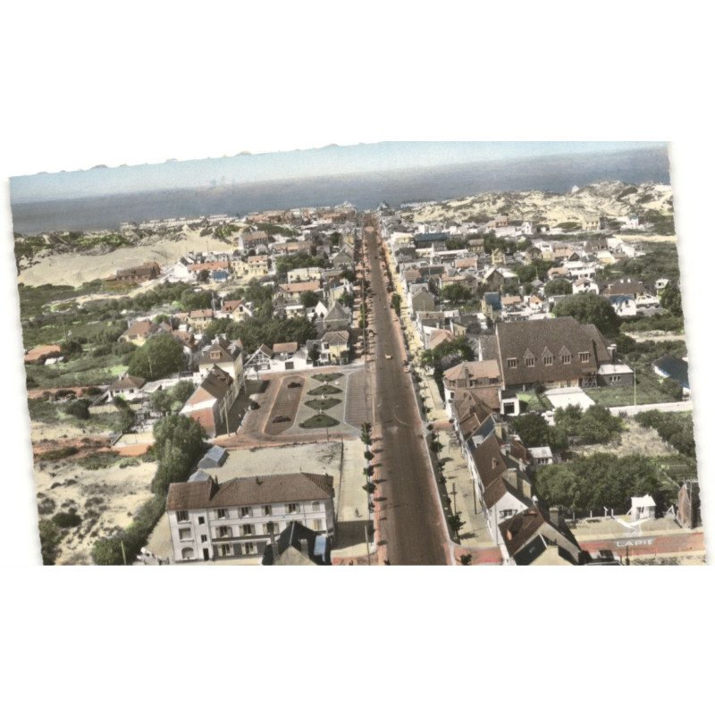 FORT-MAHON: vue générale sur l'avenue de la plage vue aérienne 10x15 - très bon etat