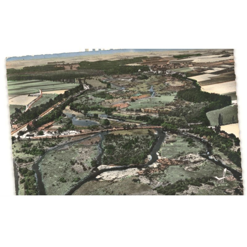 ECLUSIER: la vallée de la somme vue aérienne 10x15 - très bon etat