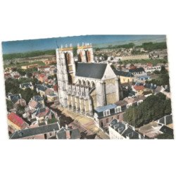 CORBIE: l'église abbatiale saint-pierre de corbie vue aérienne 10x15 - très bon etat
