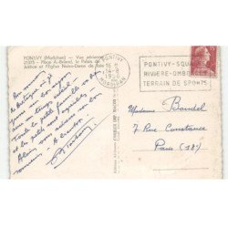 PONTIVY: place A. Briand le palais de justice et l'église notre-dame-de-joie vue aérienne 10X15 - très bon état