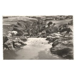 BELLE-ILE-en-MER: le palais, port et plage ramonette vue aérienne 10X15 - très bon état