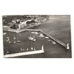 BELLE-ILE-en-MER: le palais, le port vers la pointe de taillefer vue aérienne 10X15 - très bon état
