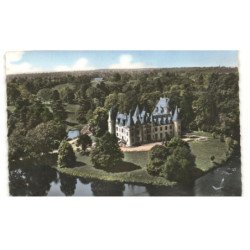 TREDION: le château et l'étang vue aérienne 10X15 - très bon état