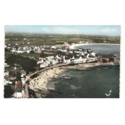 LOMENER: plage de port fontaine vue aérienne 10x15 - très bon état