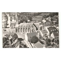PLEUCADEUC: l'église et le bourg vue aérienne 10X15 - très bon état