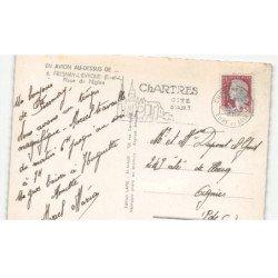 FRESNAY-L'EVEQUE: place de l'église vue aérienne 10x15 - très bon état