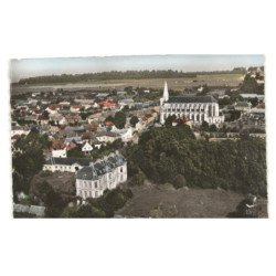 LONG: l'église et le château vue aérienne 10x15 - très bon etat